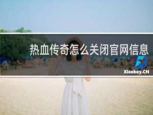 热血传奇怎么关闭官网信息