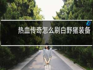 热血传奇怎么刷白野猪装备