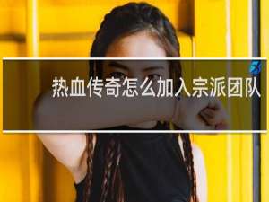 熱血傳奇怎么加入宗派團隊