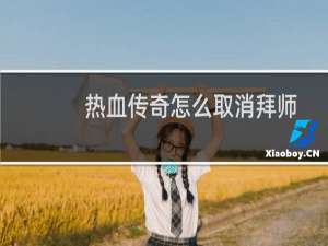 热血传奇怎么取消拜师