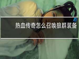 热血传奇怎么召唤狼群装备
