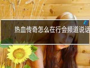 热血传奇怎么在行会频道说话