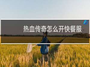 热血传奇怎么开快餐服