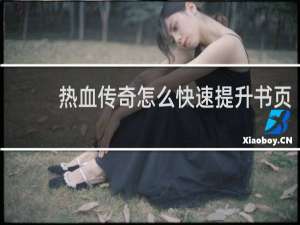 热血传奇怎么快速提升书页