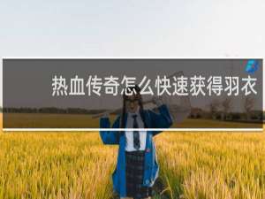 热血传奇怎么快速获得羽衣