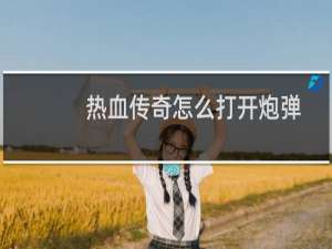 热血传奇怎么打开炮弹