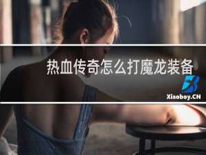 热血传奇怎么打魔龙装备