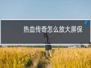 热血传奇怎么放大屏保