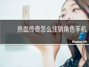 热血传奇怎么注销角色手机