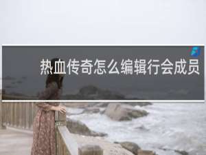 热血传奇怎么编辑行会成员