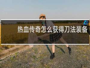 热血传奇怎么获得刀法装备
