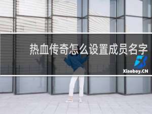 热血传奇怎么设置成员名字