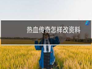 热血传奇怎样改资料