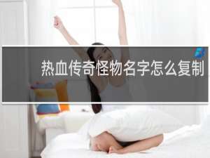 热血传奇怪物名字怎么复制