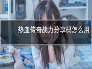 热血传奇战力分享码怎么用