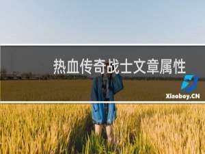 热血传奇战士文章属性