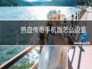 热血传奇手机版怎么设置