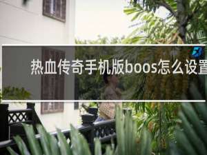 热血传奇手机版boos怎么设置