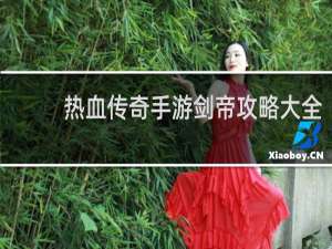 热血传奇手游剑帝攻略大全