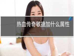 热血传奇敏捷加什么属性