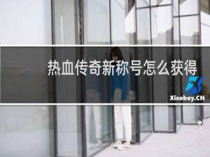 热血传奇新称号怎么获得