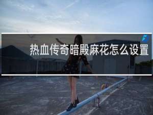 热血传奇暗殿麻花怎么设置