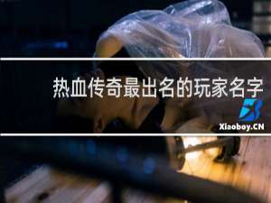 热血传奇最出名的玩家名字