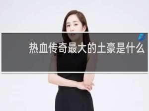 熱血傳奇最大的土豪是什么