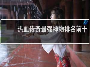 热血传奇最强神物排名前十