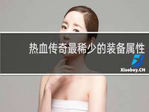 热血传奇最稀少的装备属性