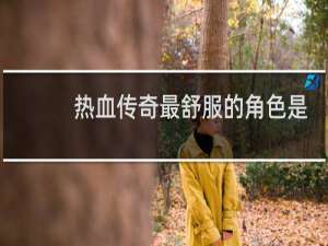 热血传奇最舒服的角色是