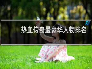 热血传奇最豪华人物排名
