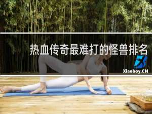 热血传奇最难打的怪兽排名