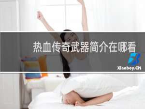 热血传奇武器简介在哪看