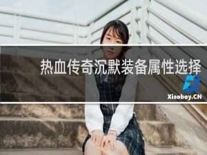 热血传奇沉默装备属性选择