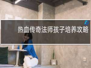 热血传奇法师孩子培养攻略