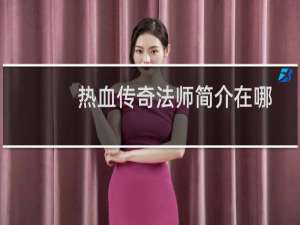 热血传奇法师简介在哪