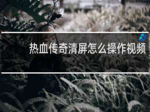 热血传奇清屏怎么操作视频