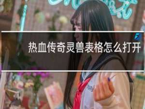 热血传奇灵兽表格怎么打开