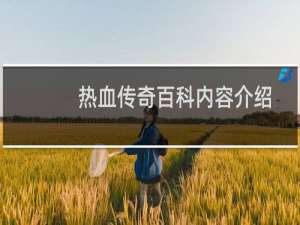 热血传奇百科内容介绍