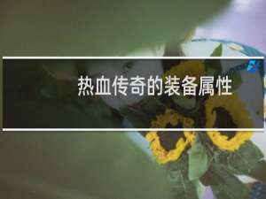 热血传奇的装备属性
