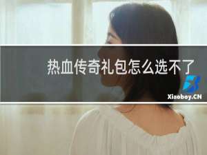 热血传奇礼包怎么选不了