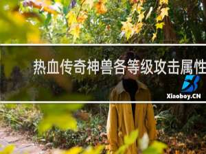 热血传奇神兽各等级攻击属性