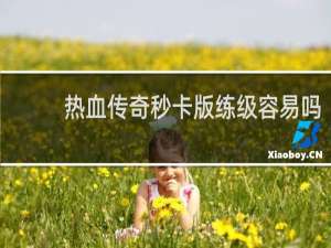 热血传奇秒卡版练级容易吗