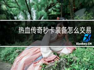 热血传奇秒卡装备怎么交易