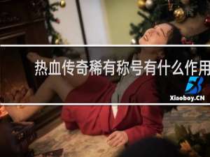 热血传奇稀有称号有什么作用