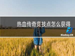 热血传奇竞技点怎么获得