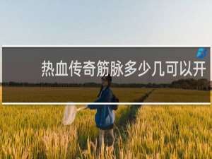 热血传奇筋脉多少几可以开