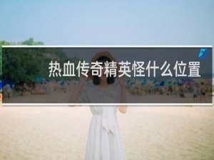 热血传奇精英怪什么位置