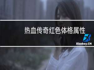 热血传奇红色体格属性